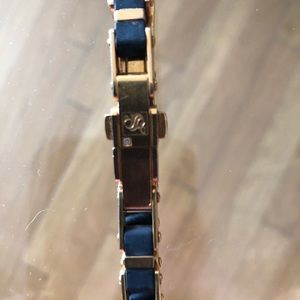 Mens brass and leather bracelet